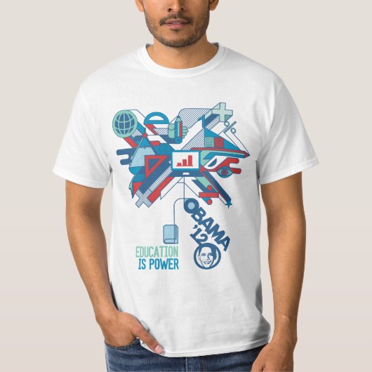 Onderwijs is het Power Obama-Shirt T-shirt (Voorkant)