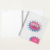 Onderwijs is mijn Superpower Blue Pink Comic Planner (Display)