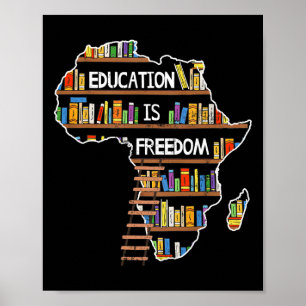 Onderwijs is Vrijheid Afrikaanse Zwarte Geschieden Poster