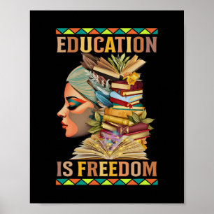 Onderwijs Is Vrijheid Afro-Amerikaans Zwart Histor Poster