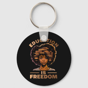 Onderwijs Is Vrijheid Afro-Amerikaans Zwart Histor Sleutelhanger