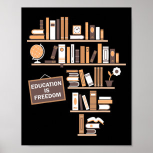 Onderwijs Is Vrijheid Afro-Amerikaans Zwarte Histo Poster