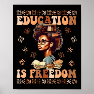 Onderwijs Is Vrijheid Afro-Amerikaanse Zwarte Hist Poster