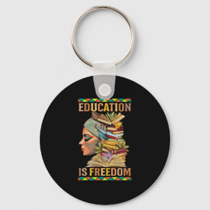 Onderwijs Is Vrijheid Afro-Amerikaanse Zwarte Hist Sleutelhanger