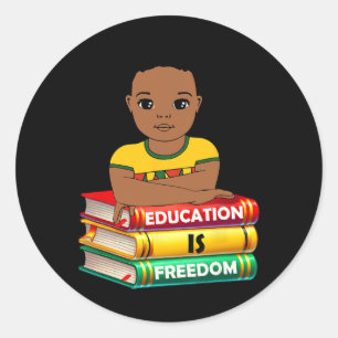 Onderwijs Is Vrijheid Black History Month Afrikaan Ronde Sticker