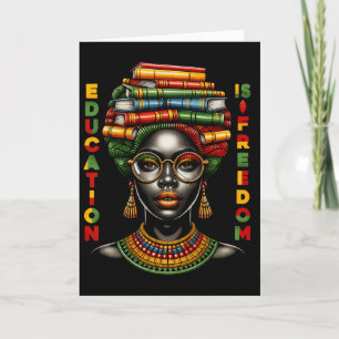 Onderwijs Is Vrijheid Black History Month Zwarte T Kaart