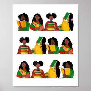Onderwijs Is Vrijheid Koningin Melanine Zwarte Vro Poster