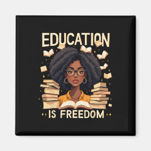 Onderwijs is Vrijheid Trots Afro-Amerikaanse Leraa Magneet