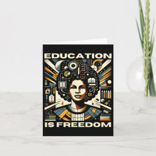 Onderwijs is Vrijheid Zwart Leraar Boeken Zwart Kaart