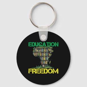 Onderwijs is Vrijheid Zwarte Geschiedenis Maand Af Sleutelhanger