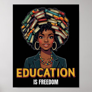 Onderwijs is Vrijheid Zwarte Geschiedenis Maand Le Poster