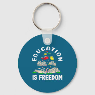 Onderwijs is vrijheid zwarte geschiedenis maand sleutelhanger