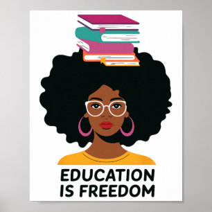 Onderwijs Is Vrijheid Zwarte Leraar Boeken Zwarte  Poster