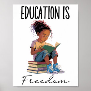 Onderwijs Is Vrijheid Zwarte Leraar Boeken Zwarte Poster