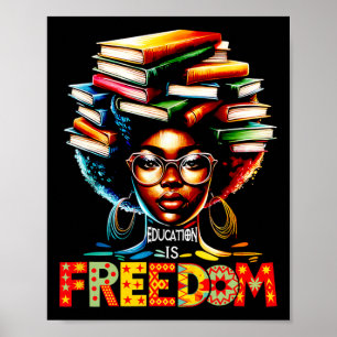 Onderwijs Is Vrijheid Zwarte Leraar Boeken Zwarte Poster
