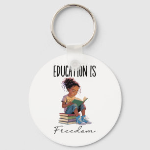 Onderwijs Is Vrijheid Zwarte Leraar Boeken Zwarte Sleutelhanger