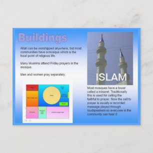 Onderwijs, religie, islam, islamitische gebouwen briefkaart