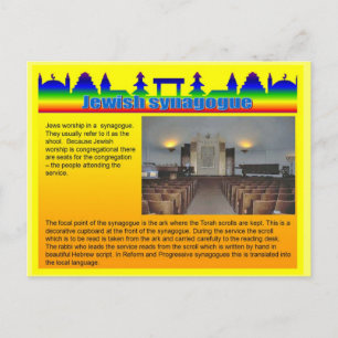 Onderwijs, religie, joodse synagoge briefkaart
