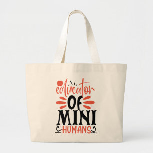 Onderwijs van Mini Humans Grote Tote Bag
