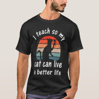 Onderwijs voor leraar en kat t-shirt