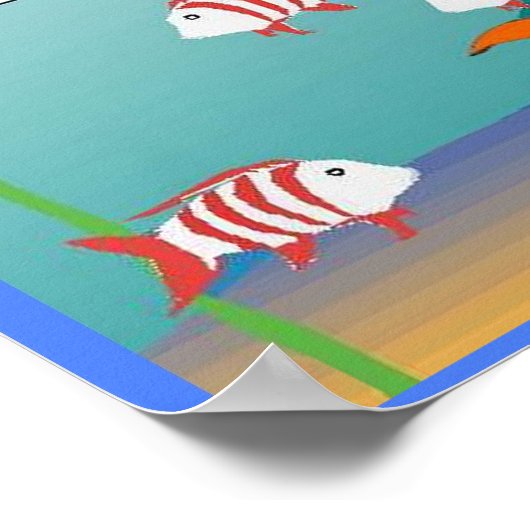 Onderwijs, wetenschap, onderwatervoedselketen poster (Hoek)