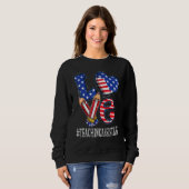Onderwijsassistent Liefde Vlag Van De Vs Vuurwerk Trui (Voorkant volledig)