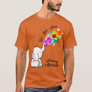 Onderwijsassistent-olifant Live love leer T-shirt