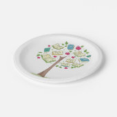 Onderwijsboom van kennis met boeken papieren bordje (Gekanteld)