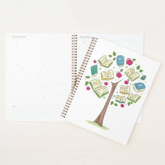 Onderwijsboom van kennis met boeken planner (Display)