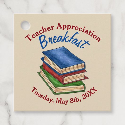Onderwijsduur Breakfast Retirement Party Bedankjes Labels (Voorkant)