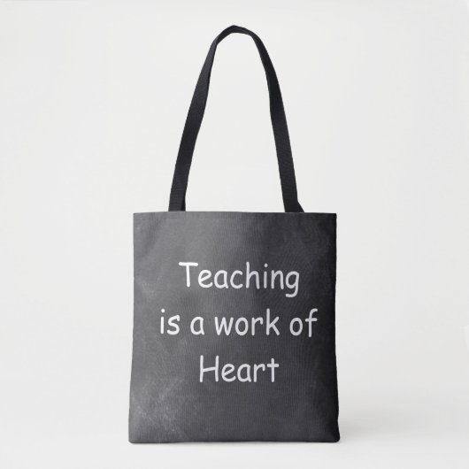 Onderwijswerk — Heart Chalkboard Design Cadeauidee Draagtas (Voorkant)