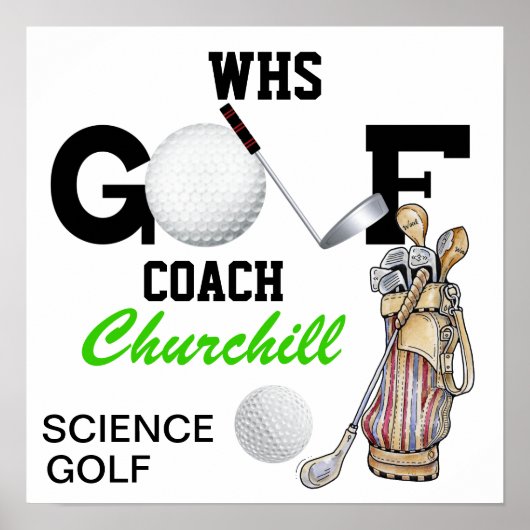 Onderwijzer Golf Coach Sign. Deuren Poster - SR (Voorkant)