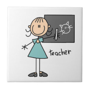 Onderwijzer Stick Figure Tegeltje