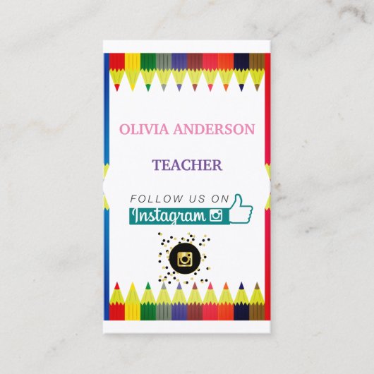 onderwijzer | Tutor, Sociale Media QR Code Busines Visitekaartje (Voorkant)