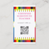 onderwijzer | Tutor, Sociale Media QR Code Busines Visitekaartje (Achterkant)