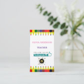 onderwijzer | Tutor, sociale media QR-code Visitekaartje (Staand voorkant)