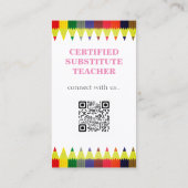 onderwijzer | Tutor, sociale media QR-code Visitekaartje (Achterkant)