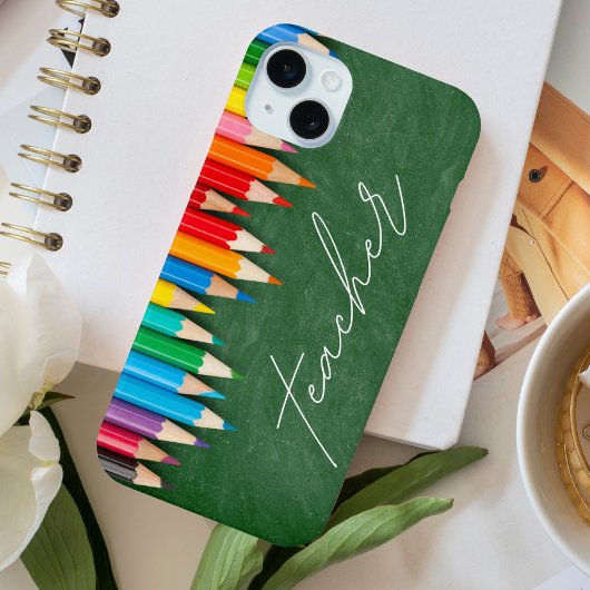 Onderwijzerscript Schrijfbord Potloden Case-Mate iPhone Case