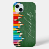 Onderwijzerscript Schrijfbord Potloden Case-Mate iPhone Case (Achterkant)