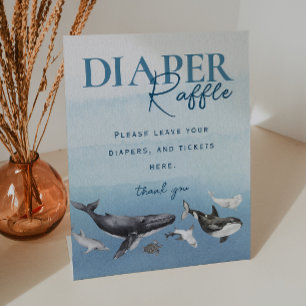 Onderzee Diaper Raffle Baby Shower Reclamebord Met Voetstuk
