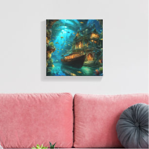 Onderzee Houd of creëer je eigen - Canvas (Glans) Afdruk