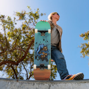 Onderzee Schatjager Duiker Octopus Aanval Skateboard