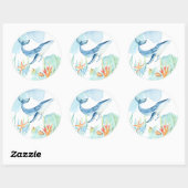 Onderzee walvis oceaan feestartikelen ronde sticker (Vel)