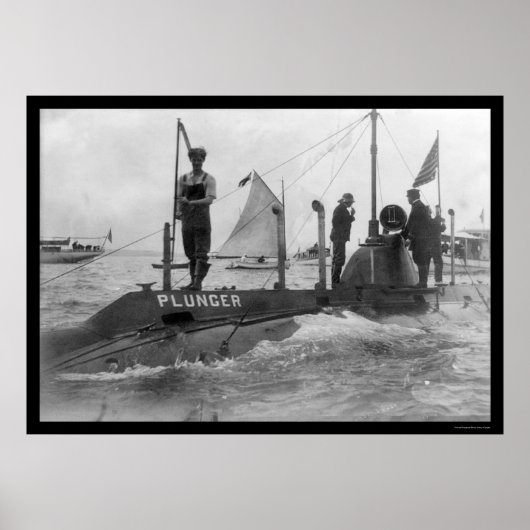 Onderzeeboot en zeilboot 1905 poster (Voorkant)