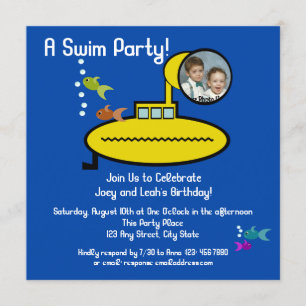 Onderzeeboot Zwemfeest met foto Kaart