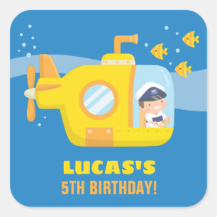 Onderzeebootkapitein onder de Zee Party Stickers