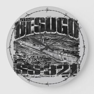 Onderzeeër Besugo ronde (grote) acryl wandklok Grote Klok