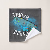 Onderzeeër, kerstbal, kerst bad handdoek (Wasdoekje)