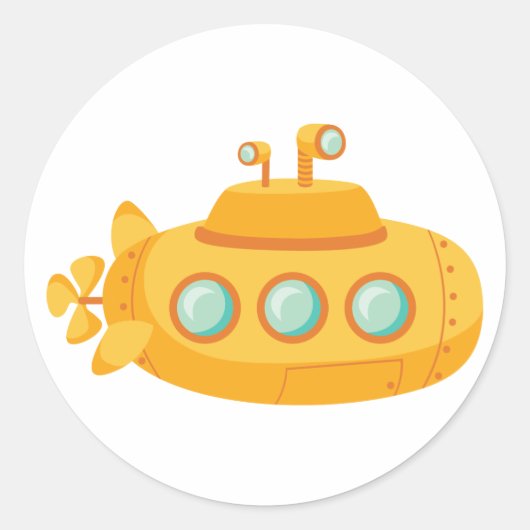 onderzeeër ronde sticker (Voorkant)
