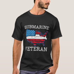 Onderzeeër Veteraan VS vlag nautische onderzeeër u T-shirt